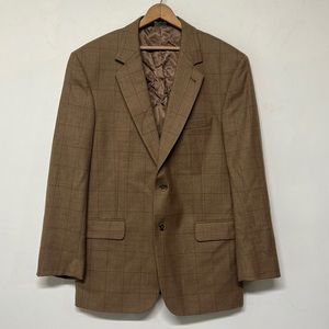 Jos. A. Bank Gordon Tan Wool Check Blazer Suit Jacket